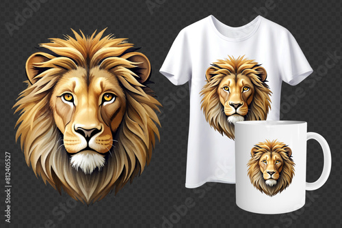 Lion t-shirt, Lion t-shirt design. Unleash your wild side with this majestic lion vector design on a trendy t-shirt! on a transparent background!