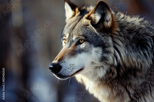 Wolf, Portrait of a Wolf in a Forest, Ai generated © Tanu