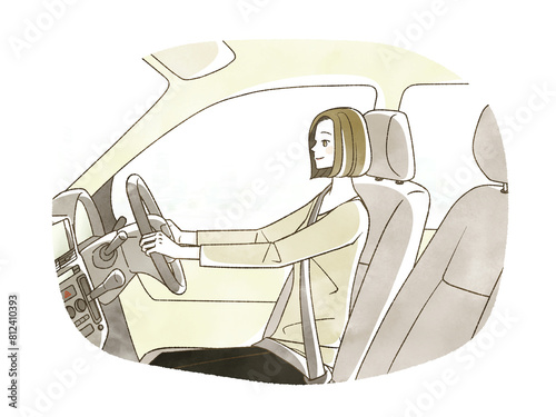 車を運転している女性