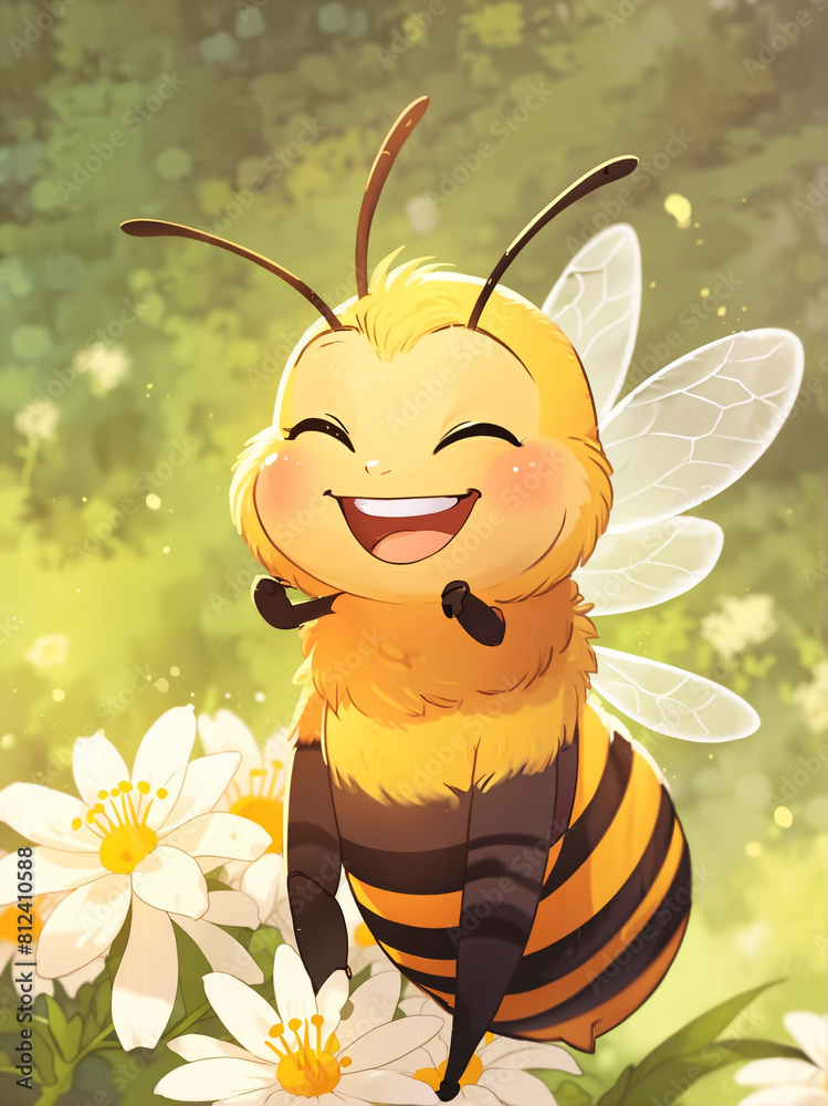 Obraz premium Smiling bee animation