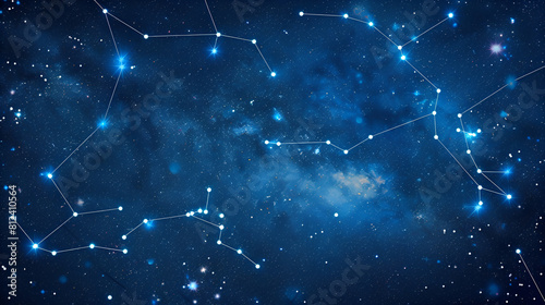 a background of stars and blue night in space © Desinage