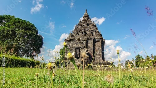 Timelapse of Sojiwan Temple during the day. Sojiwan Temple is a 9th century Buddhist temple located in Klaten, Central Java. This temple is one of a number of temples spread across the Prambanan Plain photo