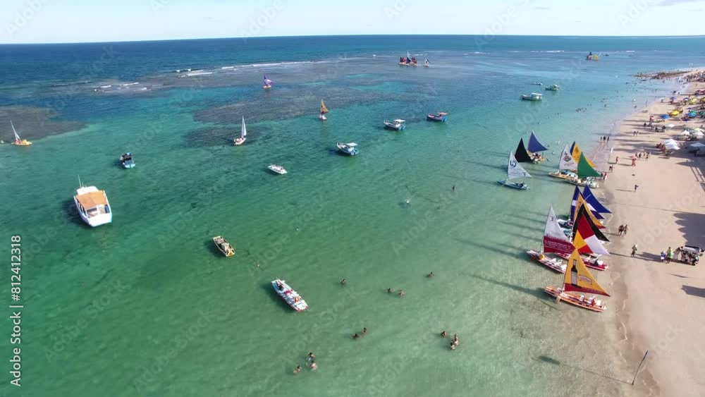 Aerial view of reefs on Porto de Galinhas - Ipojuca, Pernambuco, Brazil Aerial view of reefs on Porto de Galinhas - Ipojuca, Pernambuco, Brazil