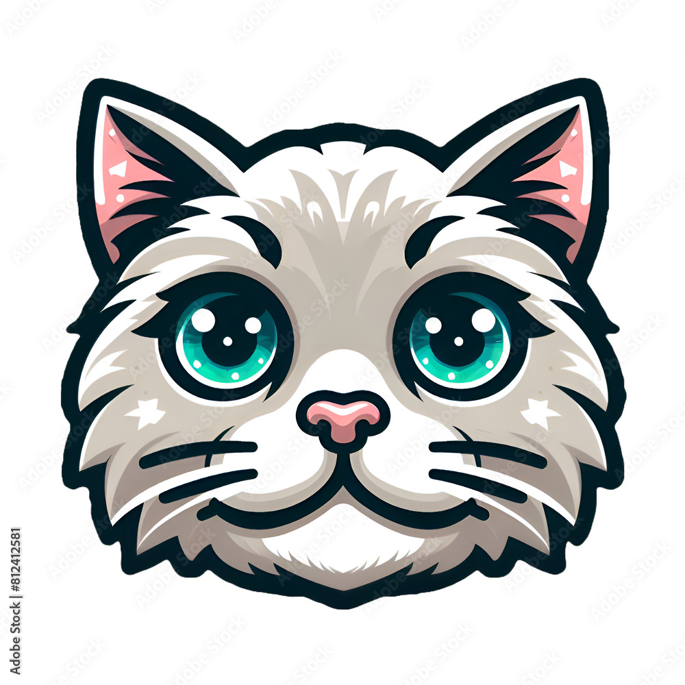 Fototapeta premium cat face vector art illustration png graphics transparent