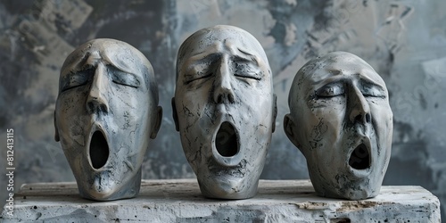 Emotive Sculptural Busts Exploring Human Emotions and Expressions Through Evocative Conceptual Art Forms
