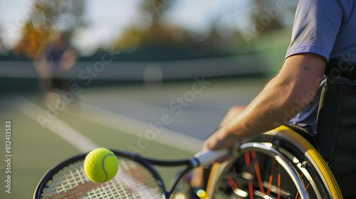 image disabled generated candid user of tennis wheelchair a ai closeup playing