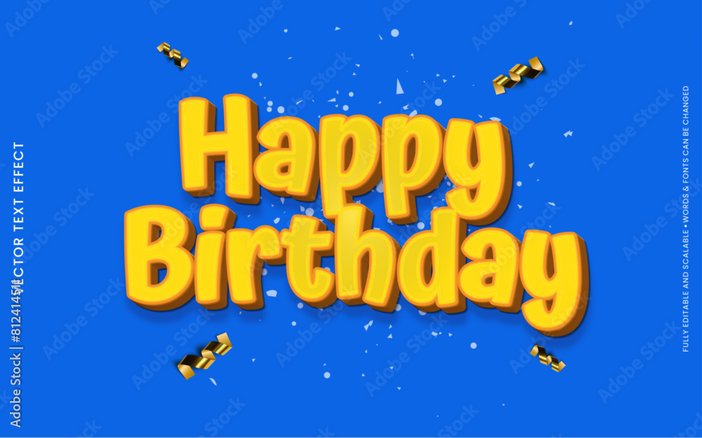 Happy Birthday vector text effect