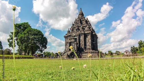 Timelapse of Sojiwan Temple during the day. Sojiwan Temple is a 9th century Buddhist temple located in Klaten, Central Java. This temple is one of a number of temples spread across the Prambanan Plain photo