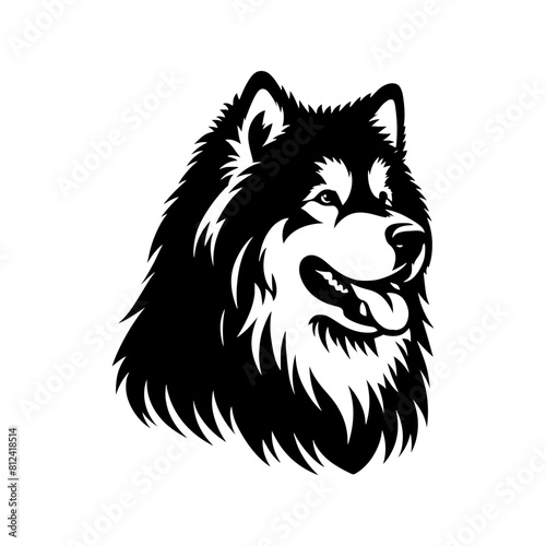 Vector Alaskan Malamute Silhouette - A Stunning Tribute to Canine Elegance and Strength- Alaskan Malamute Illustration- Minimalist Alaskan Malamute  vector.