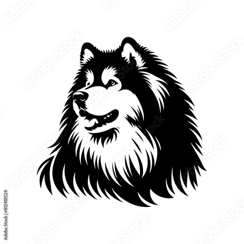 Vector Alaskan Malamute Silhouette - A Stunning Tribute to Canine Elegance and Strength- Alaskan Malamute Illustration- Minimalist Alaskan Malamute  vector.