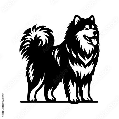 Vector Alaskan Malamute Silhouette - A Stunning Tribute to Canine Elegance and Strength- Alaskan Malamute Illustration- Minimalist Alaskan Malamute  vector.