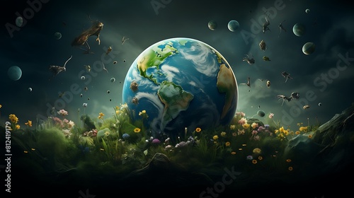 An illustration of Earth with a caption saying 
