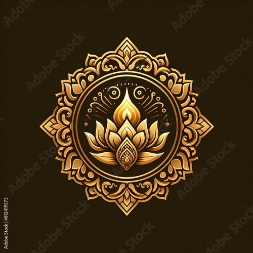 AI Generate of Luxury Premium Symbol Vector of Vesak Day with Lantern, Candle Light, Lotus