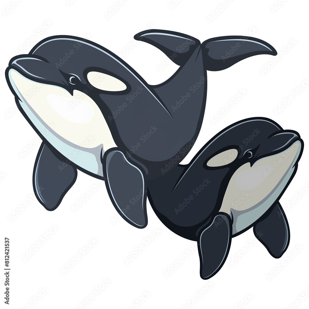Obraz premium two orca whales