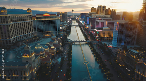 An aerial picture of the Las Vegas Strip photo