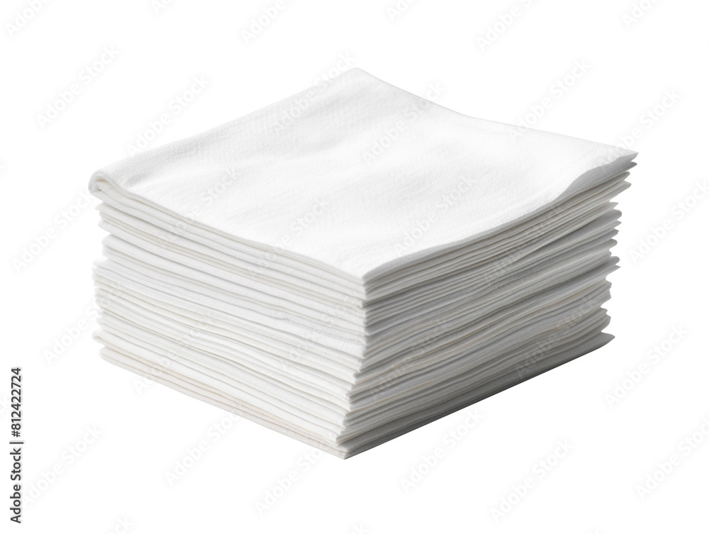 stack of white napkin isolated on transparent background stack of white napkin isolated on transparent background