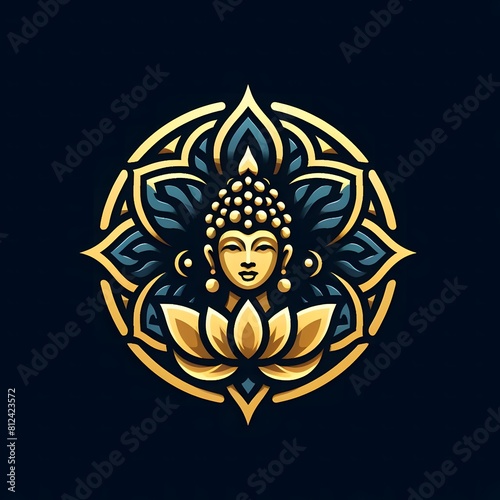 AI Generate of Luxury Premium Symbol Vector of Vesak Day with Buddha Statue, Buddha, Lantern, Candle Light, Lotus