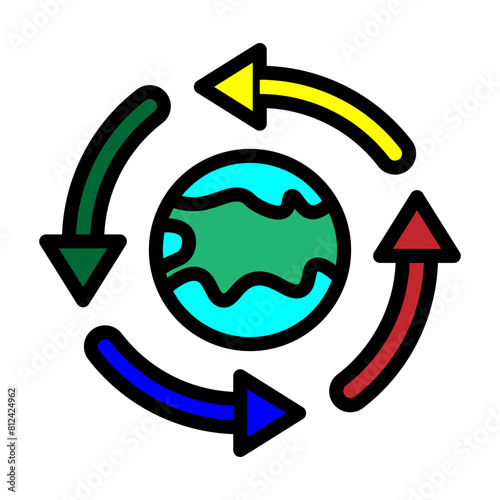 Global Line Filled Icon Design