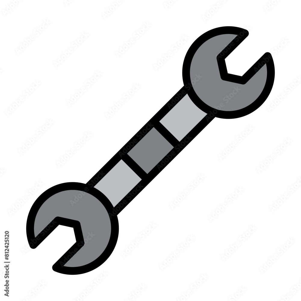 Spanner Filled Line Icon Design Spanner Filled Line Icon Design