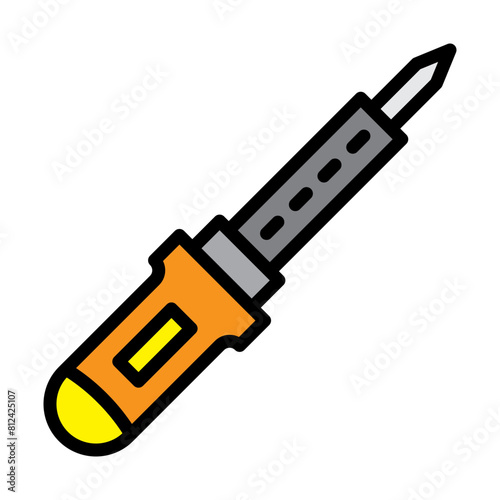 Soldering Iron Filled Line Icon Design