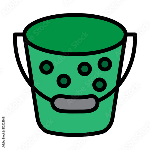 Bucket Filled Line Icon Design