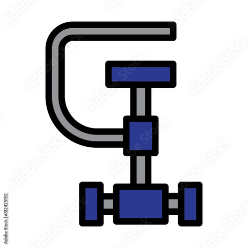 Clamp Filled Line Icon Design
