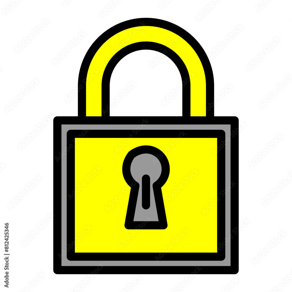 Padlock Line Filled Icon Design Padlock Line Filled Icon Design