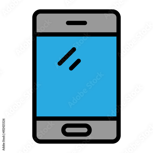 Phone Line Filled Icon Design