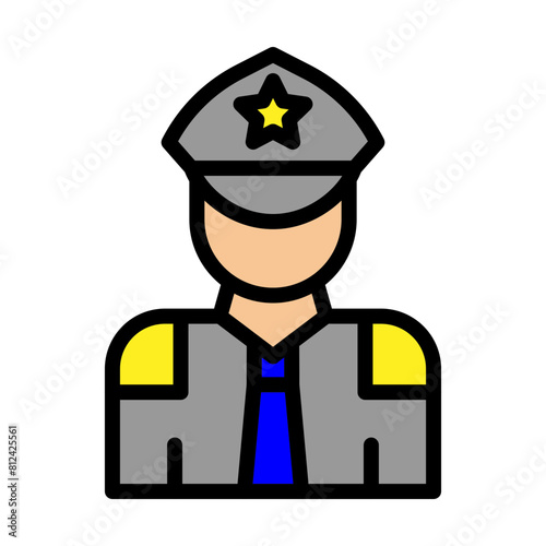 Police Line Filled Icon Design