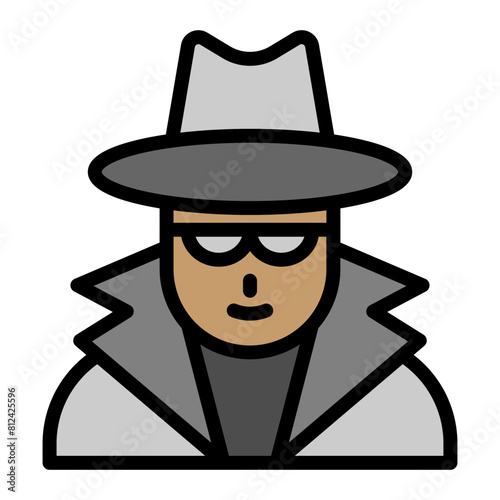 Spy Line Filled Icon Design