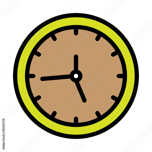 clock Filled Line Icon Design