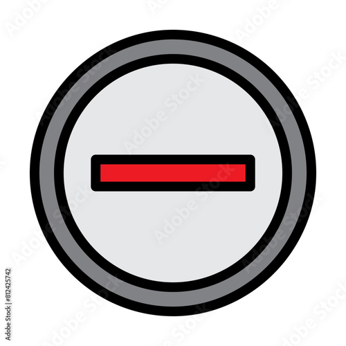 minus Filled Line Icon Design