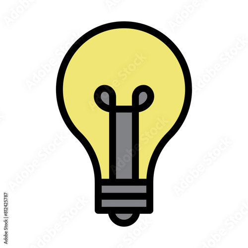 lightbulb Filled Line Icon Design