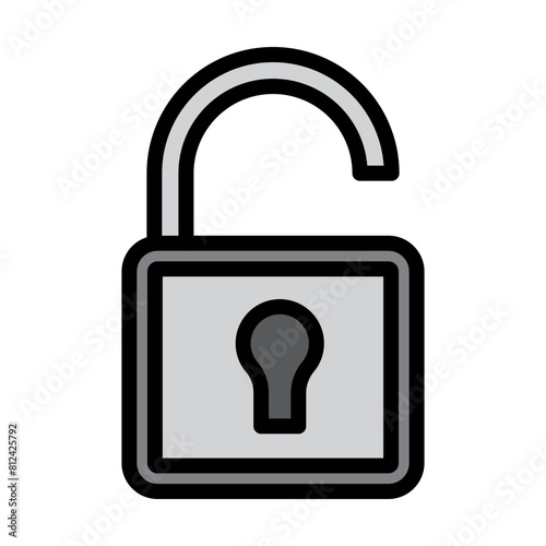 unlock Filled Line Icon Design