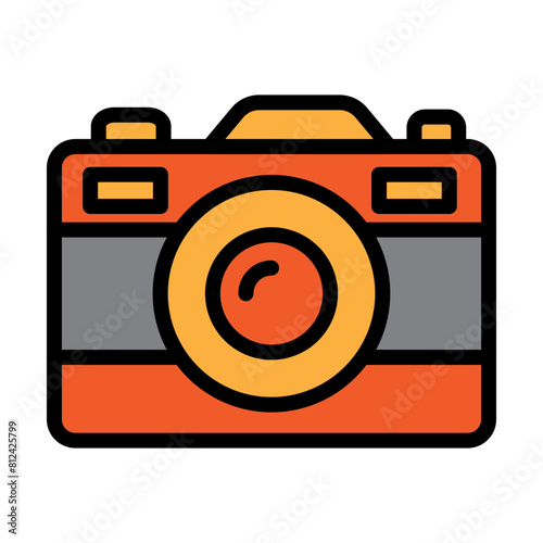 camera Filled Line Icon Design