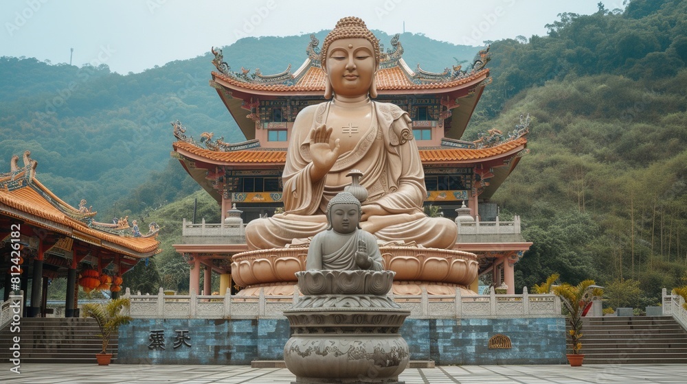 Fototapeta premium The Exterior of Buddha Temple