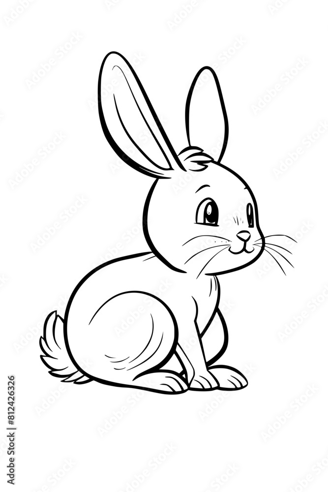 simple line drawing of cute bunny, vector svg simple line drawing of cute bunny, vector svg