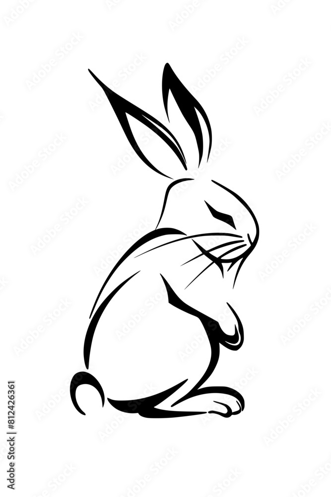 Stylized vector drawing of rabbit Stylized vector drawing of rabbit
