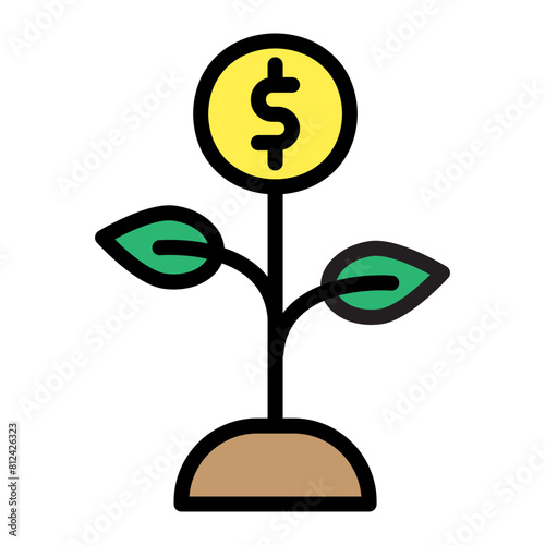 Grow Filled Line Icon Design