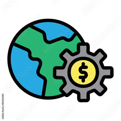 Global Filled Line Icon Design