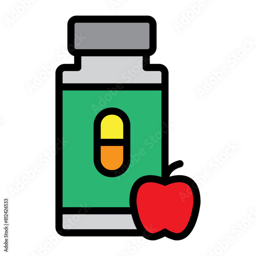 Vitamins Filled Line Icon Design