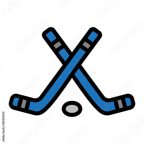 Hockey Filled Line Icon Design