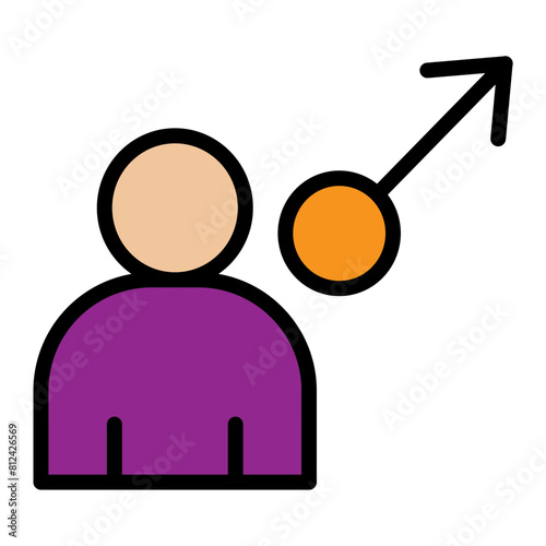 Male Filled Line Icon Design