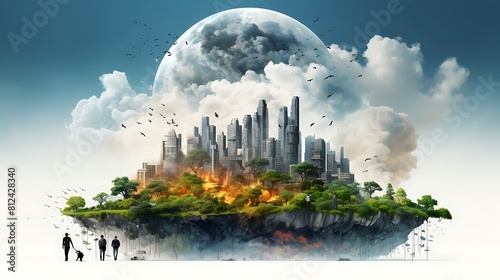 A digital collage of the impact of climate change on vulnerable communities for Earth Day. © Tayyab