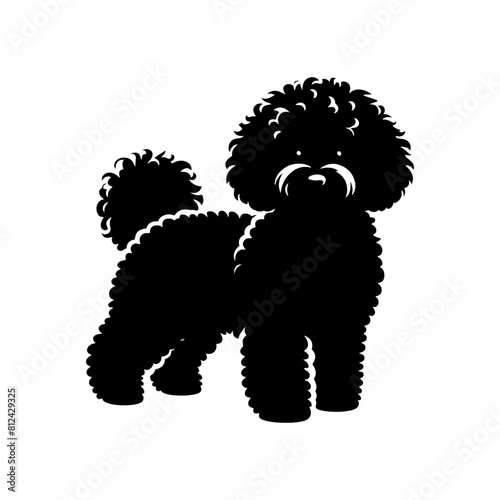 Bichon FRISE Silhouette- Bichon FRISE Illustration- Minimalist Bichon FRISE vector.