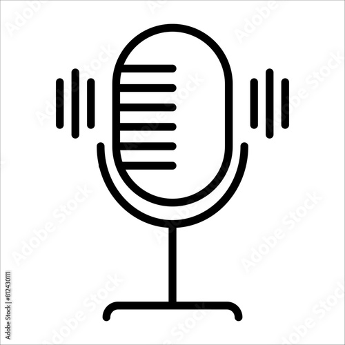 Microphone Icon Editable Stroke. Pixel Perfect Vector © ahmad