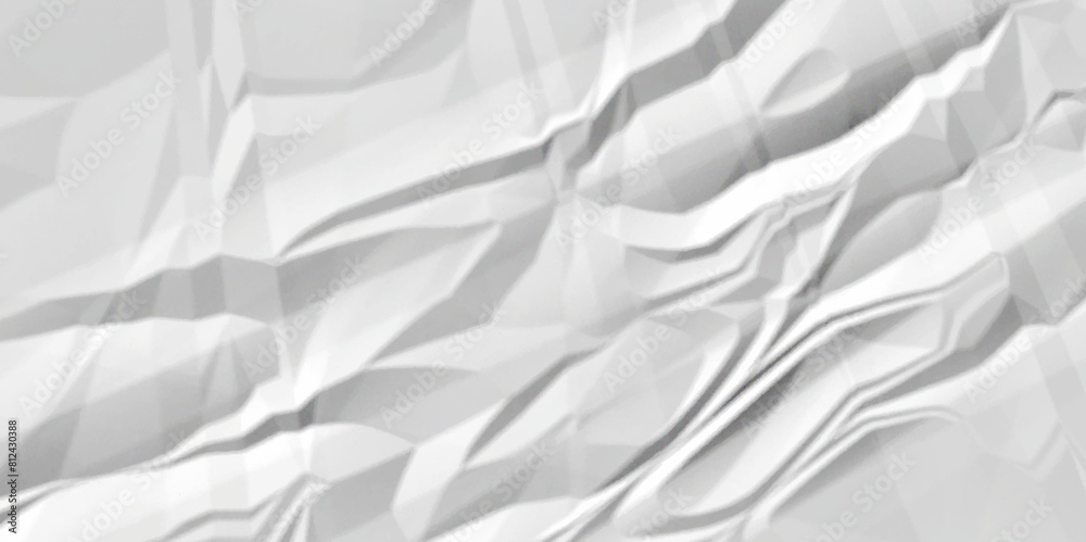 Obraz premium white crumpled paper background texture pattern overlay. wrinkled high resolution arts craft and Seamless white crumpled paper.
