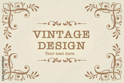 アンティークなフレームデザイン・テンプレート。ベクター素材