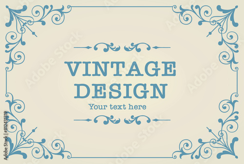 アンティークなフレームデザイン・テンプレート。ベクター素材