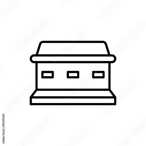 Coffin outline icons, minimalist vector illustration ,simple transparent graphic element .Isolated on white background